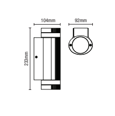 Helix Up and Down Outdoor Cylinder Wall Light Black